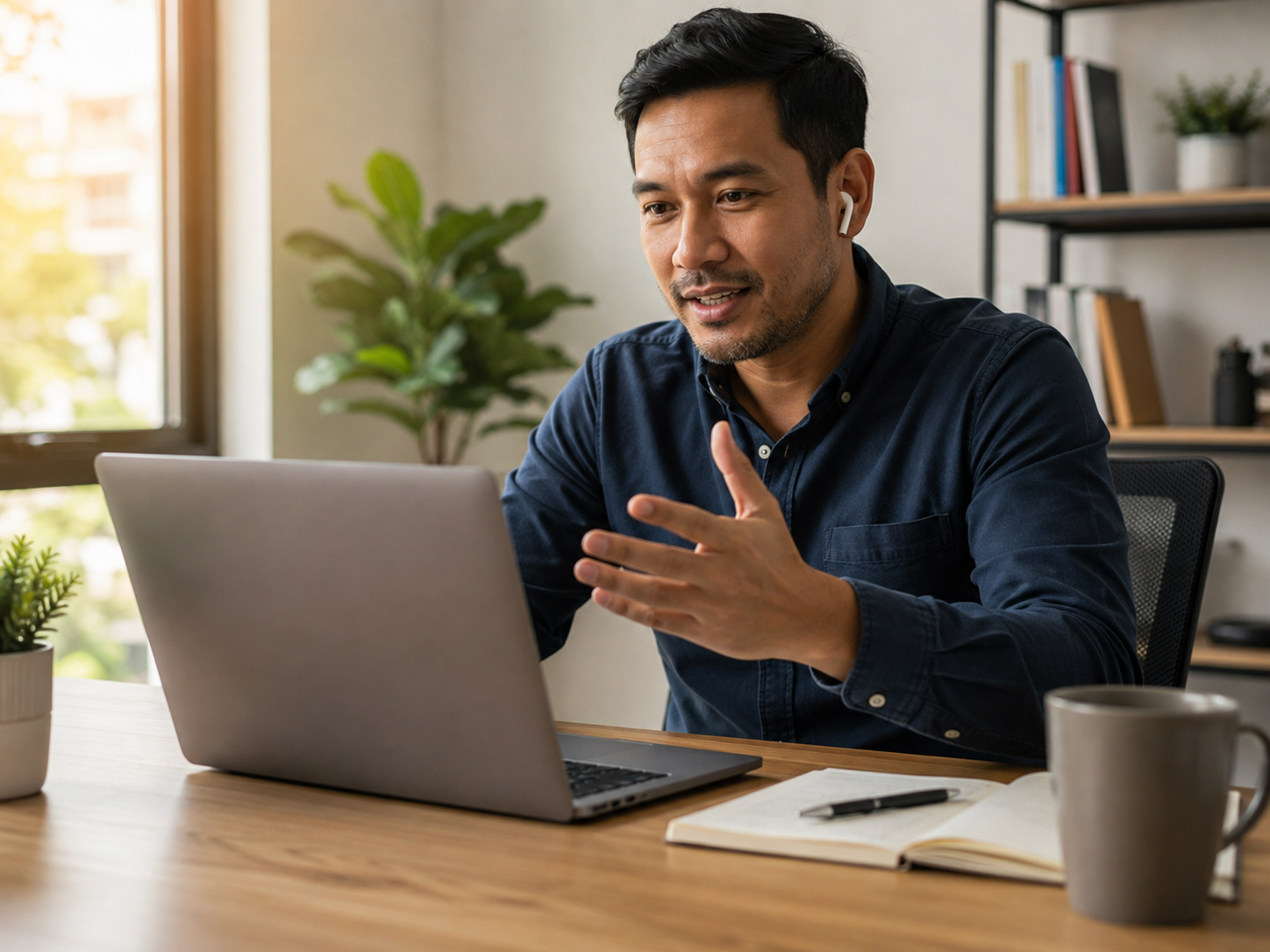 Founder on a video call during a Breeze discovery call